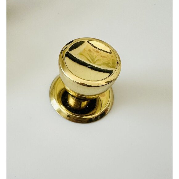 Vintage Jaybee Ajax Brass Drawer Knobs Pulls Back Plates 1.25 in Tulip Set Of 5